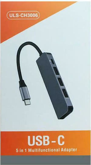 Powertech USB-C Докинг станция с HDMI 4K PD Сив (CAB-UC045)