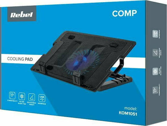 Rebel Kühlung Pad für Laptop bis zu 17" mit 1 Ventilator und Beleuchtung (KOM1051)