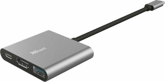Trust Dalyx USB-C Docking Station with HDMI 4K PD Silver