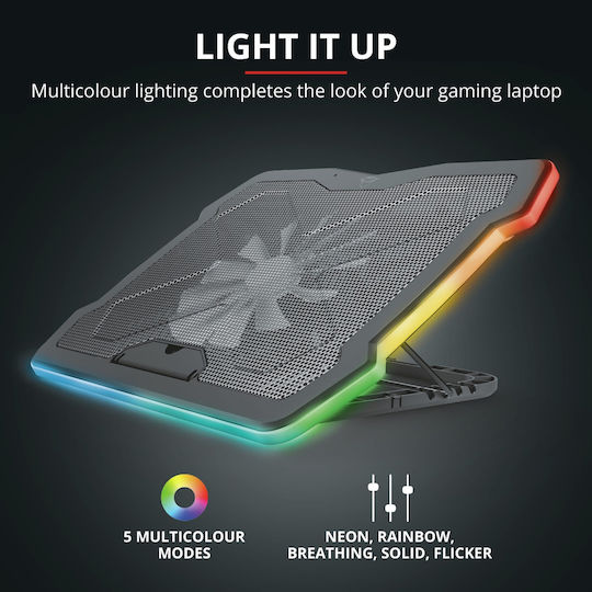 Trust GXT 1126 Aura Cooling Pad για Laptop έως 17.3" με 1 Ανεμιστήρα και Φωτισμό