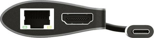 Trust Dalyx 7-in-1 USB-C Docking Station mit HDMI 4K PD Ethernet Silber