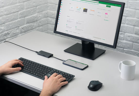 Natec Fowler 2 USB-C Докинг станция с HDMI 4K PD Етърнет Сив