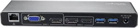 StarTech Thunderbolt 3 Docking Station with HDMI/DisplayPort 4K PowerDelivery Ethernet and 2 Monitor Connections Grey