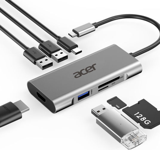 Acer USB-C Докинг станция с HDMI 4K PD Сребрист (HP.DSCAB.008)