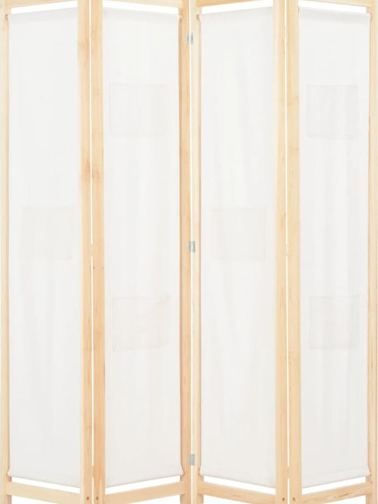 vidaXL Wooden Room Divider with 4 Panels 160x170cm