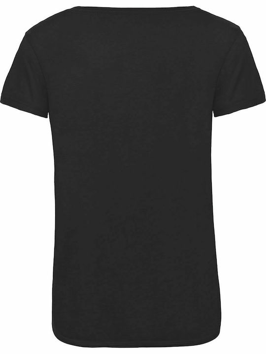 B&C Triblend Γυναικείο Διαφημιστικό T-shirt Κοντομάνικο σε Μαύρο Χρώμα