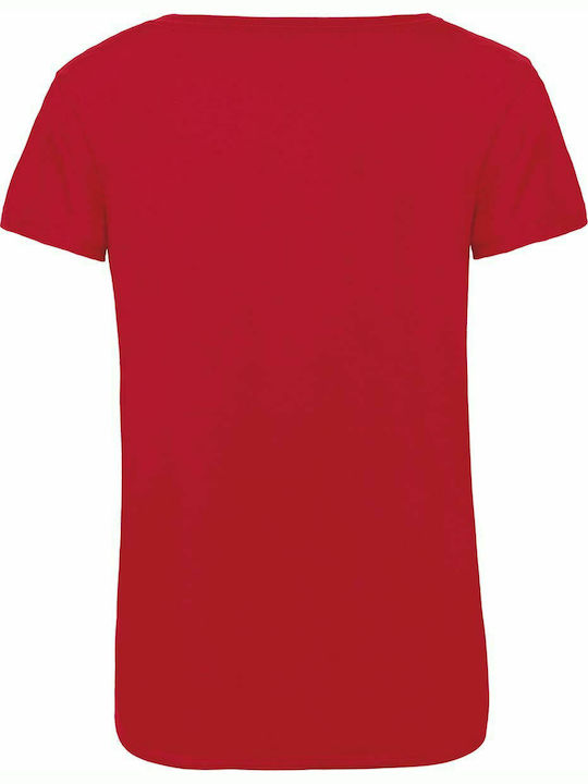 B&C Triblend Women's Short Sleeve Promotional T-Shirt Red