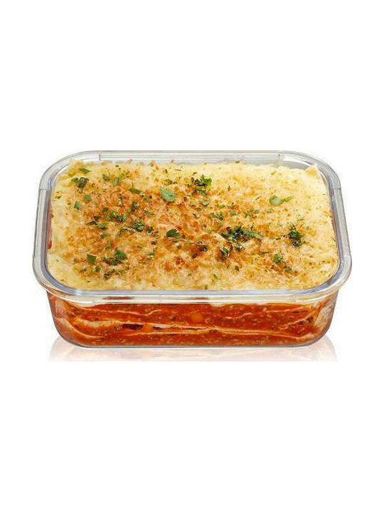 Gefu Microwave Glass Lunch Box Milo Silver 1500ml