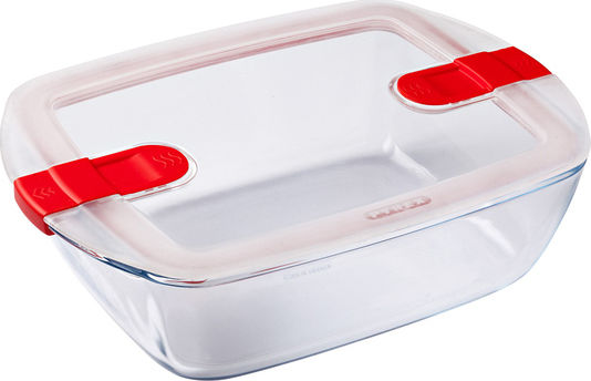Pyrex Cook Heat Δοχείο Φαγητού Γυάλινο Κόκκινο 2.5lt