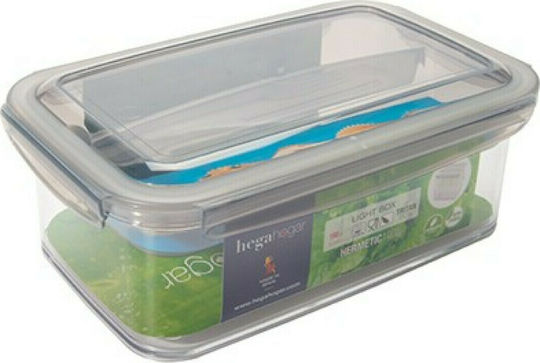 Hega Hogar Plastic Lunch Box Gray 1900ml