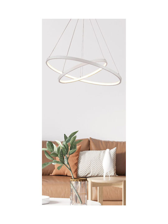 Home Lighting Μοντέρνο Κρεμαστό Φωτιστικό με Ενσωματωμένο LED σε Ασημί Χρώμα