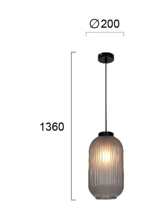 Viokef Astor Pendant Light White with Socket E27 20x200x33cm