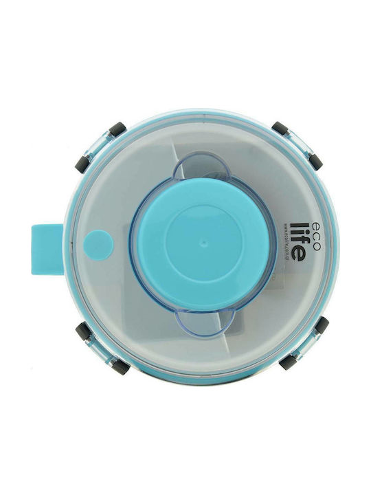 Ecolife Inox Thermo Lunch Box Double Wall Round Blue 850ml