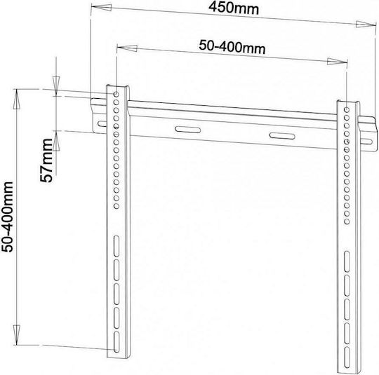 Sbox PLB-114M Βάση Τηλεόρασης Τοίχου έως 55" και 60kg