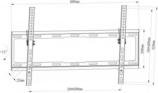 Bracket LCD 5060 Βάση Τηλεόρασης Τοίχου έως 62" και 45kg
