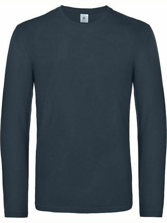 B&C Exact 190 LSL Werbe-T-Shirt Navy