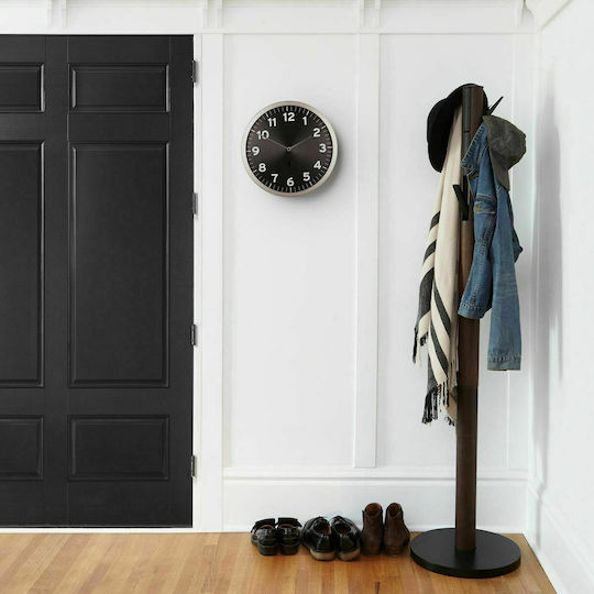 Umbra Wooden Coat Rack Black/ Walnut With 9 Aluminum Hooks Flapper 39.4x39.4x165cm