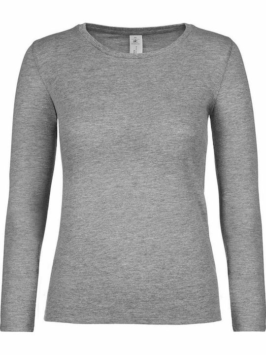 B&C E150 LSL Women's Long Sleeve Promotional Blouse Sport Grey