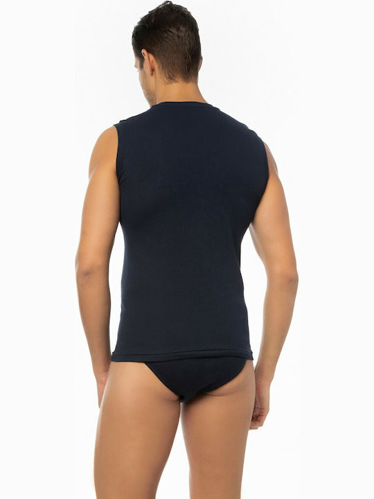 90-11032 Men's Undershirts Sleeveless in Navy Blue Color 2Pack