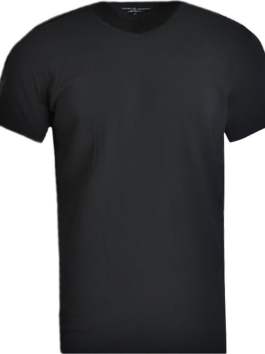 Men's Undershirts Short-sleeved in Black Color 3Pack