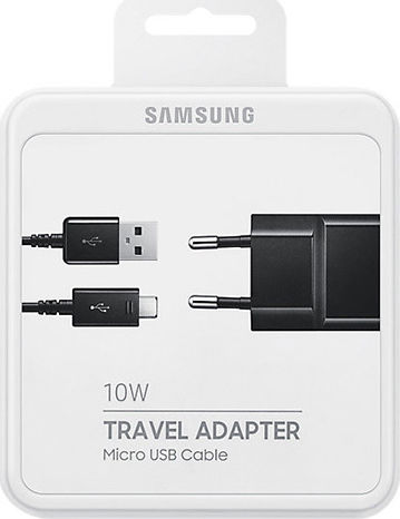 Samsung Φορτιστής με Θύρα USB-A και Καλώδιο micro USB 10W Μαύρος (EP-TA12)