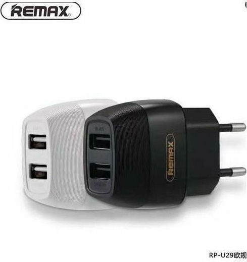 Remax Φορτιστής Χωρίς Καλώδιο με 2 Θύρες USB-A Μαύρος (RP-U29 )