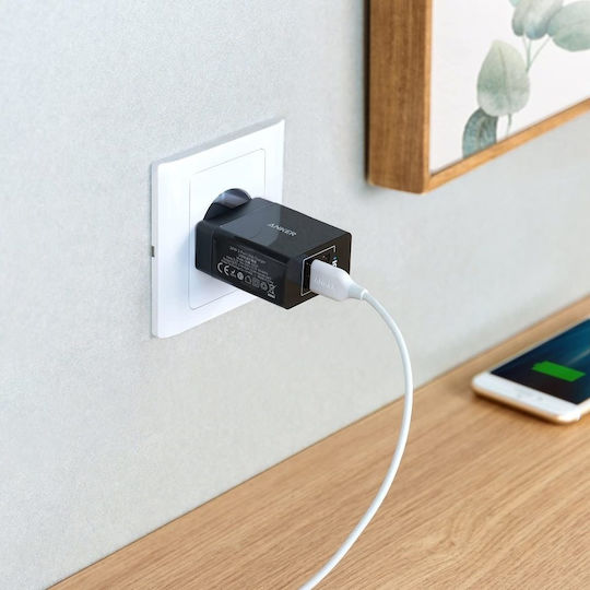 Anker Зарядно без кабел с 2 USB-A порта 24W Черен (PowerPort)