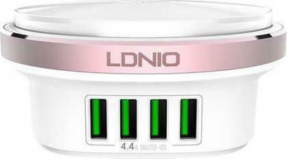 Ldnio с 4 USB-A порта Розов (A4406)