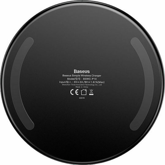 Baseus Ασύρματος Φορτιστής (Qi Pad) 10W Μαύρος (Wireless Charging Pad)