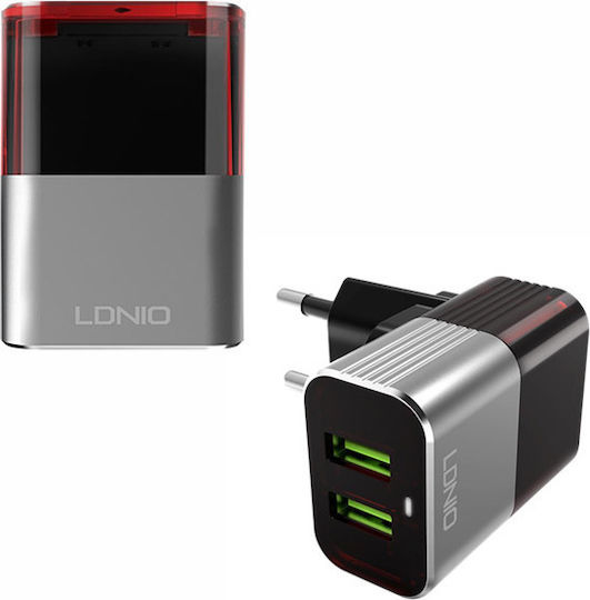 Ldnio Charger Without Cable with 2 USB-A Ports Blacks (A2206)