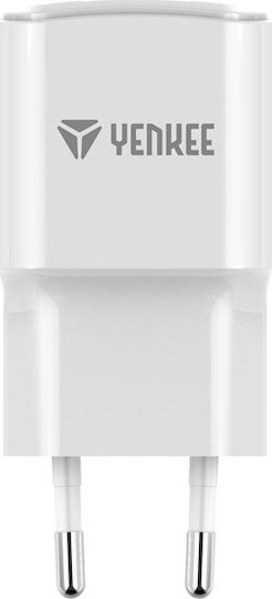 Yenkee Φορτιστής Χωρίς Καλώδιο με Θύρα USB-A Λευκός (YAC 2013WH)