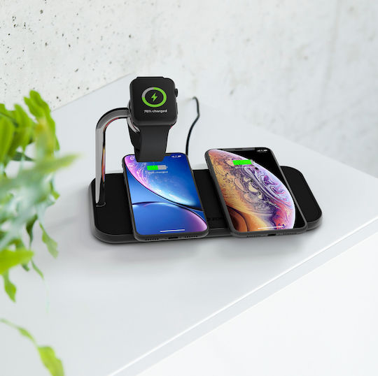 Zens Wireless Charger (Qi Pad) 10W Blacks (Dual + Watch)