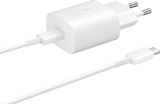 Samsung Charger with USB-C Port and USB-C Cable 25W White EP-TA800X Bulk