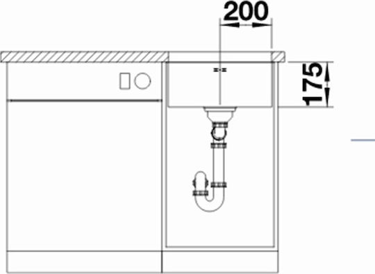 Blanco Supra 400-U 518201 Unterbau Spüle Inox Gebürstet B43xT43cm Silber