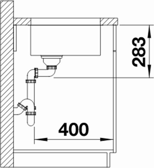 Blanco Supra 400-U 518201 Unterbau Spüle Inox Gebürstet B43xT43cm Silber