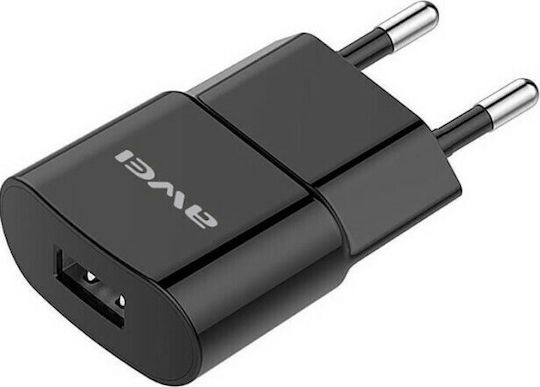 Awei с USB-A порт и кабел micro USB Черен (C-13T)