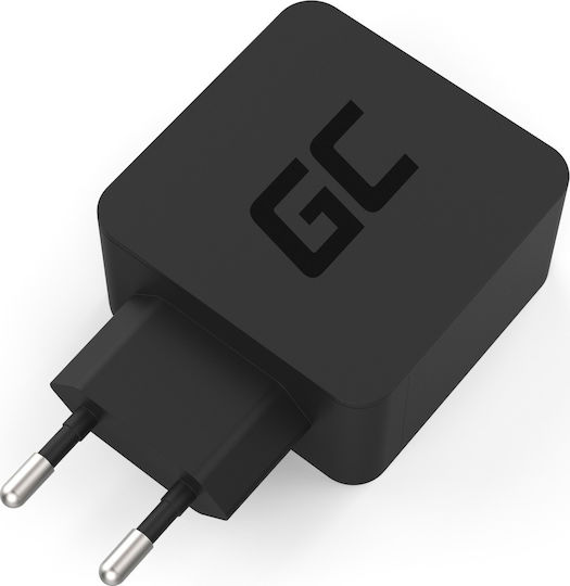 Green Cell Charger Without Cable with USB-C Port 18W Power Delivery Blacks (CHAR07)