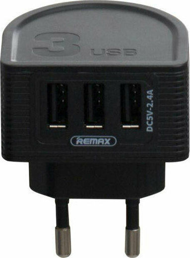 Remax Φορτιστής Χωρίς Καλώδιο με 3 Θύρες USB-A Μαύρος (RP-U32)