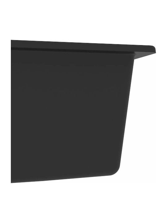 vidaXL Drop-In Chiuvetă Stânga din Granit Sintetic L58xW44cm Negru