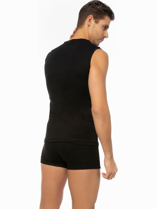 90-11032 Men's Undershirts Sleeveless in Black Color 2Pack