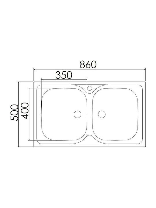 Excel Estia 720CMAS90 Ένθετος Νεροχύτης Inox Σατινέ Μ86xΠ50cm Ασημί