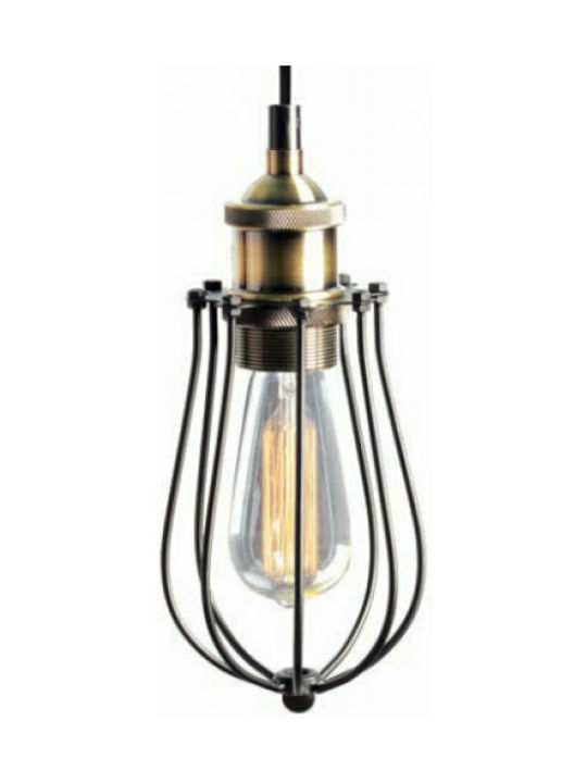 Aca Pendant Light Black Grid with Socket E27 11cm