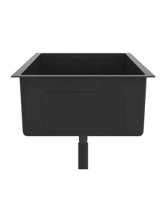 vidaXL Drop-In Spüle Inox Satiniert B70xT44cm Schwarz