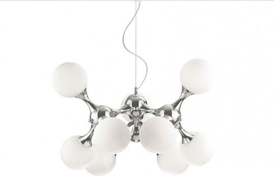 Ideal Lux Nodi SP9 Pendant Light Silver for 9 Bulbs E14, E.14 80cm
