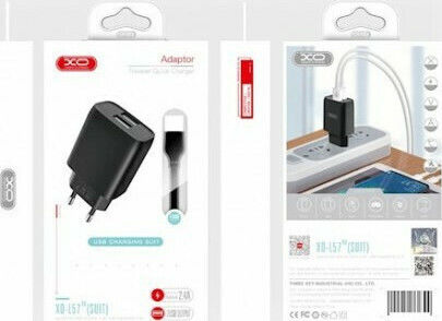 XO Charger with 2 USB-A Ports and Cable micro USB Whites (L57)