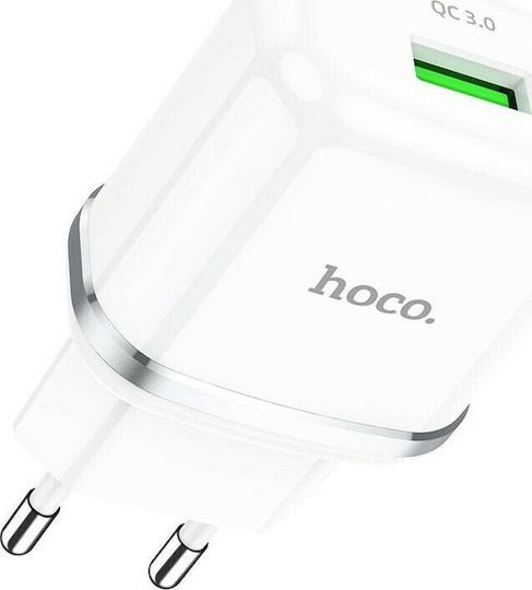 Hoco Φορτιστής Χωρίς Καλώδιο με Θύρα USB-A 18W Quick Charge 3.0 Λευκός (N3 Vigour)