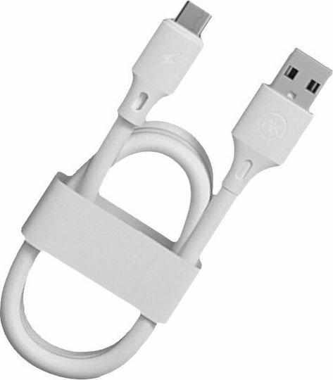 WK Φορτιστής με Θύρα USB-A και Καλώδιο micro USB 18W Quick Charge 3.0 Λευκός (WP-U57)