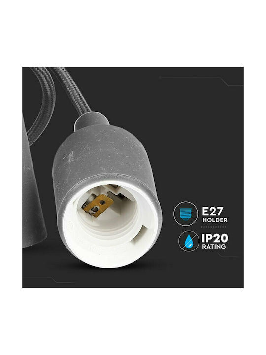 V-TAC VT-7228 Pendant Light Gray with Socket E27