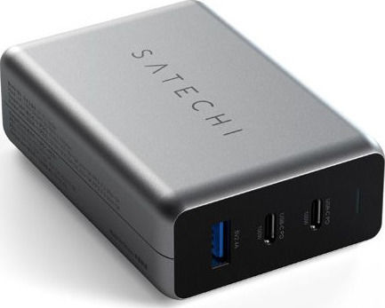 Satechi Stație De Încărcare GaN Cu Port USB-A Și 2 Porturi USB-C 100W Livrarea Energiei În Culoare Gri (Compact GaN)