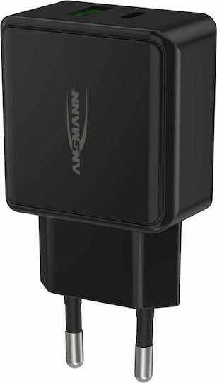 Ansmann Charger Without Cable with USB-A Port and USB-C Port Blacks (HC218PD)